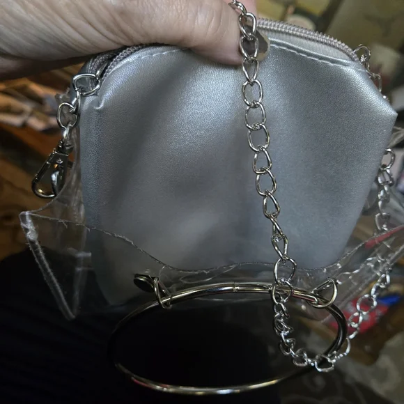 Love Is Blind clear & silver mini bag 7"x5" NWT - Picture 5 of 5